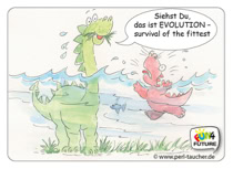 Cartoon „Survival of the fittest“